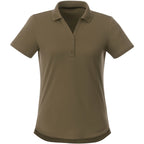 Otis Birdseye Mesh Polo for Women Embroidery - Loden - Front Flat