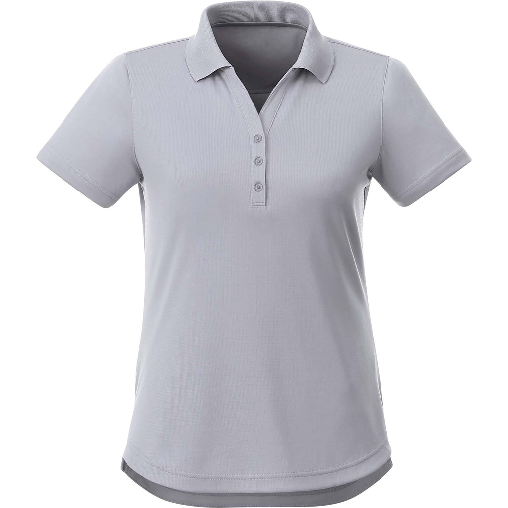 Otis Birdseye Mesh Polo for Women Embroidery - Quarry - Front Flat