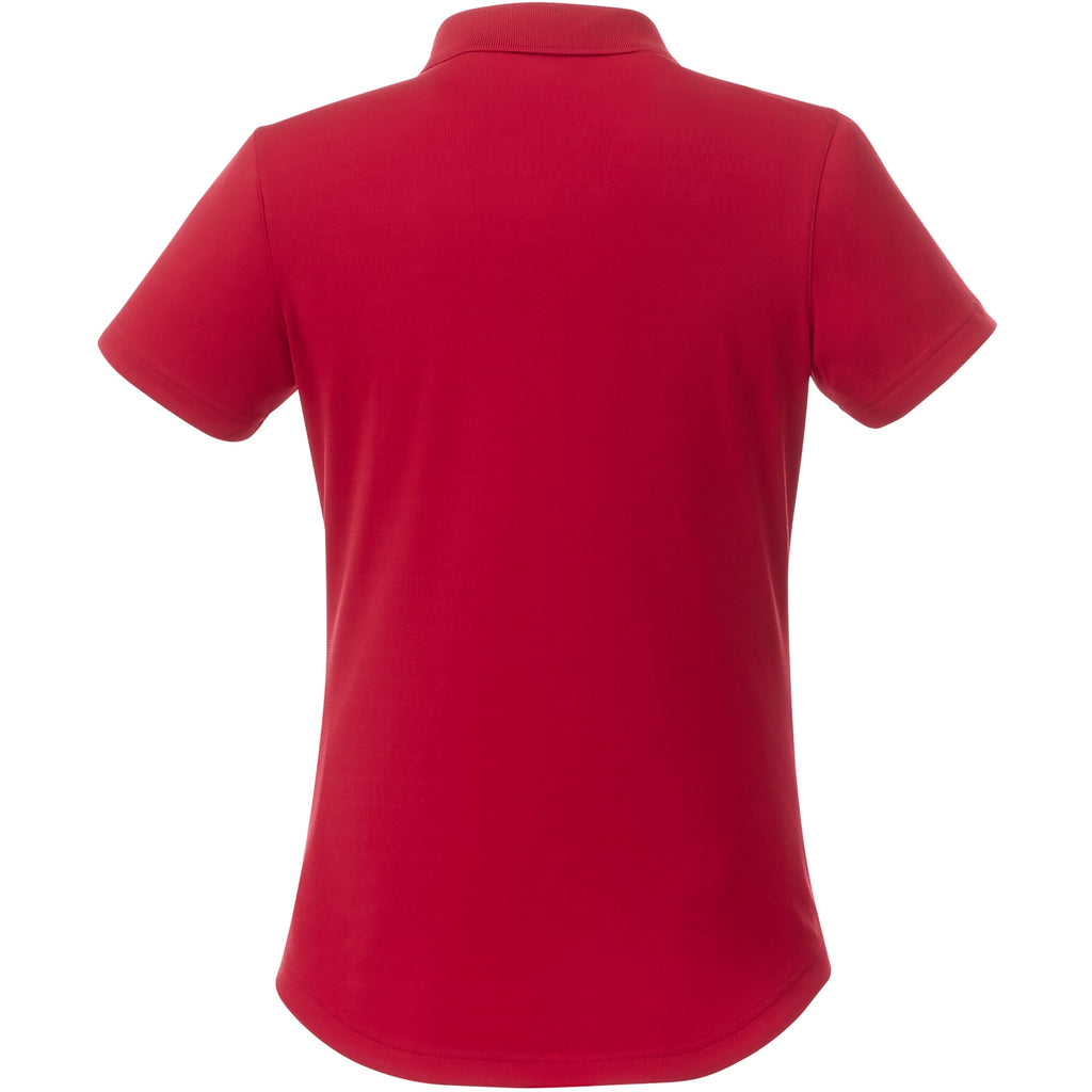 Otis Birdseye Mesh Polo for Women Embroidery - Team Red - Back Flat