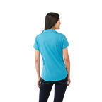 Otis Birdseye Mesh Polo for Women Transfer - Aspen Blue - Back Flat