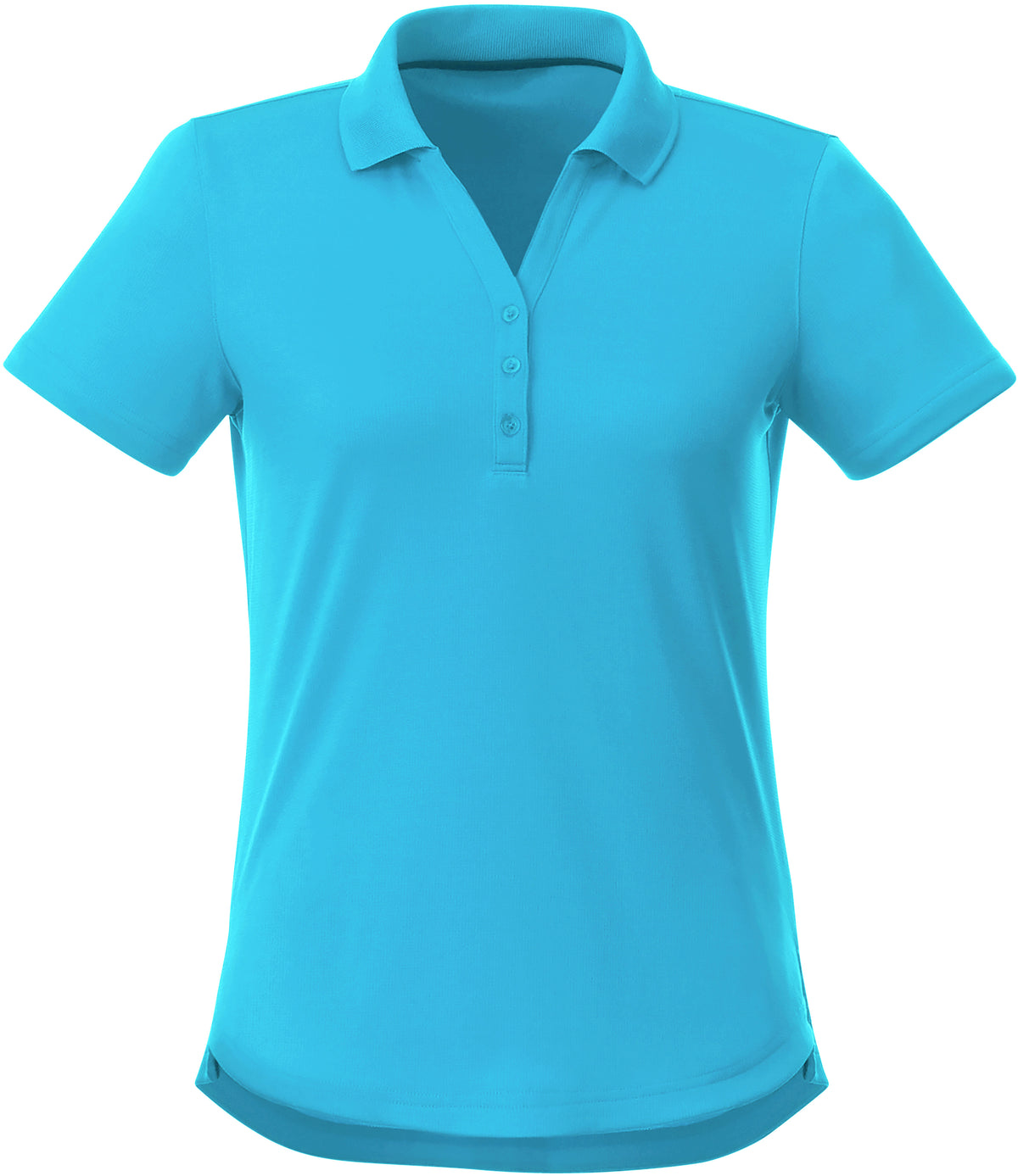 Otis Birdseye Mesh Polo for Women Transfer - Aspen Blue - Front Flat