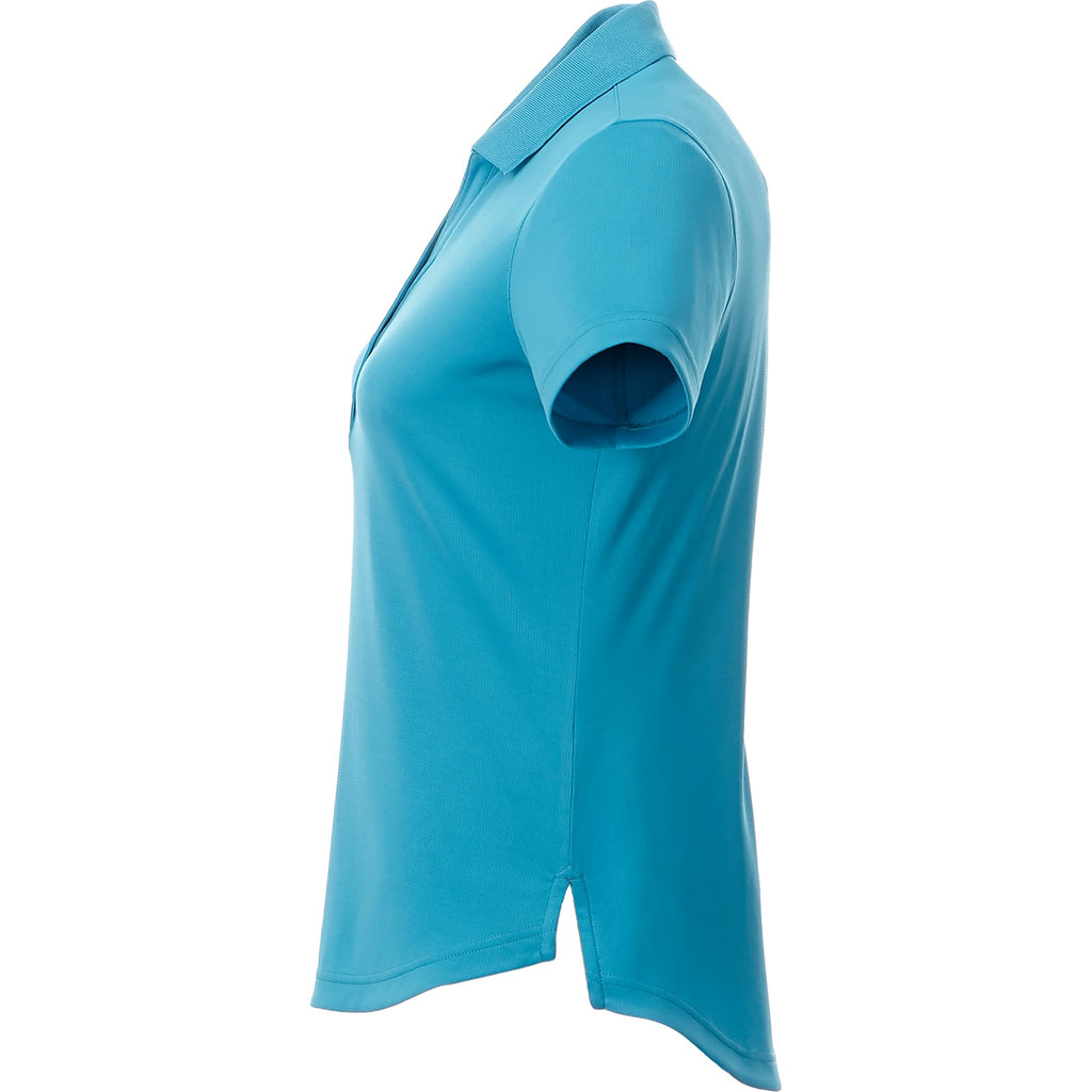 Otis Birdseye Mesh Polo for Women Transfer - Aspen Blue - Left Side