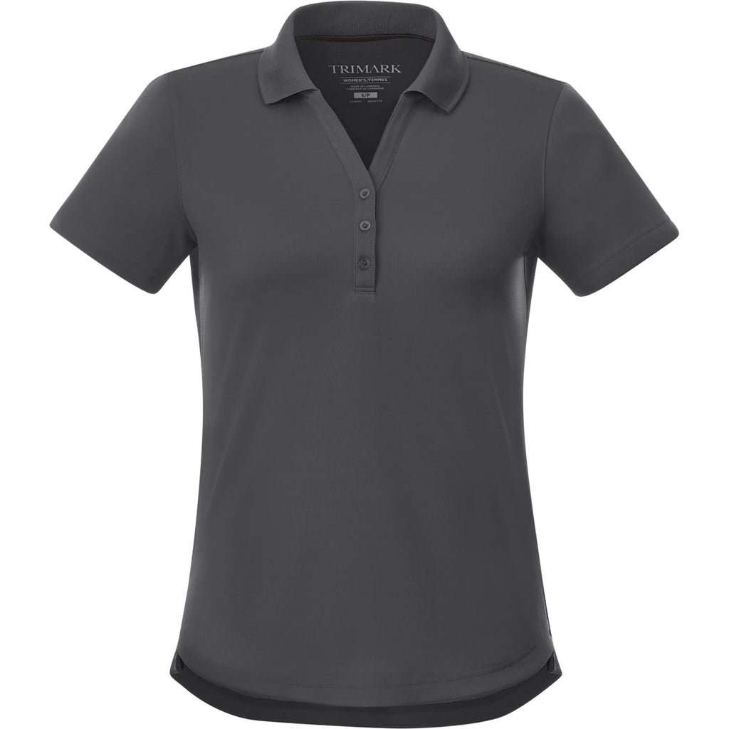 Otis Birdseye Mesh Polo for Women Transfer - Grey Storm - Front