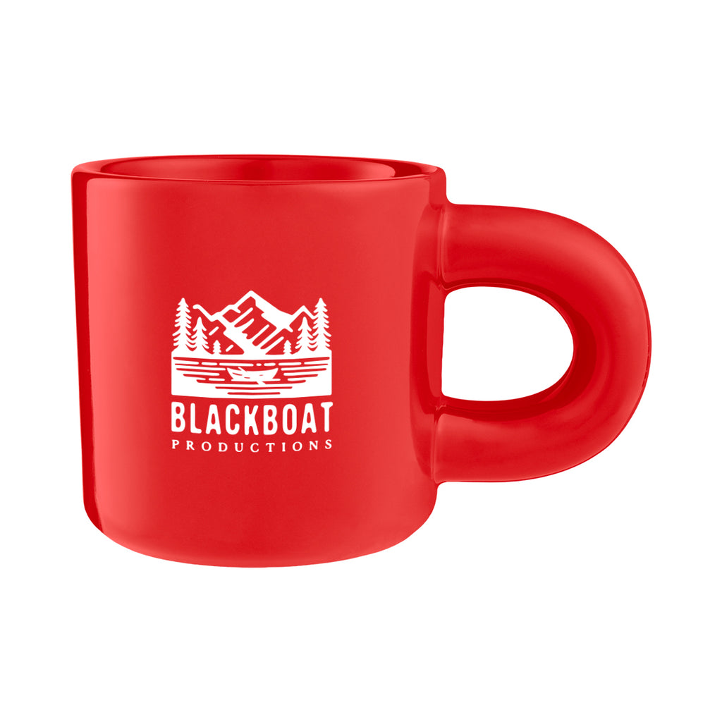 Otis Ceramic Mug with Chunky Handle, 15 oz - Red - Silk Screen