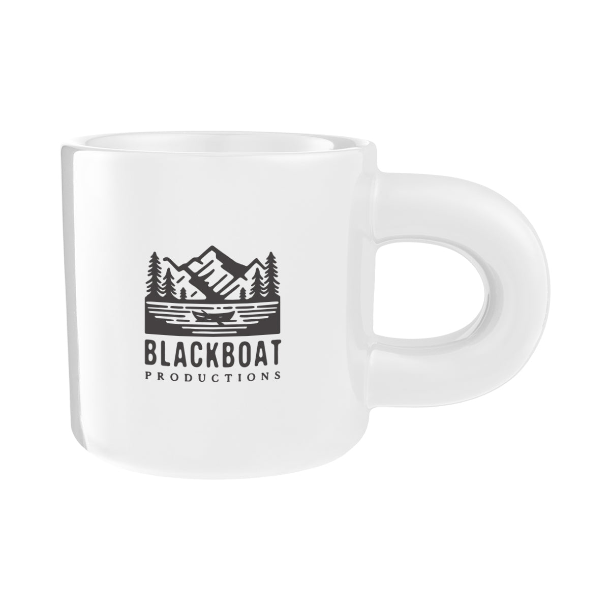 Otis Ceramic Mug with Chunky Handle, 15 oz - White - Silk Screen