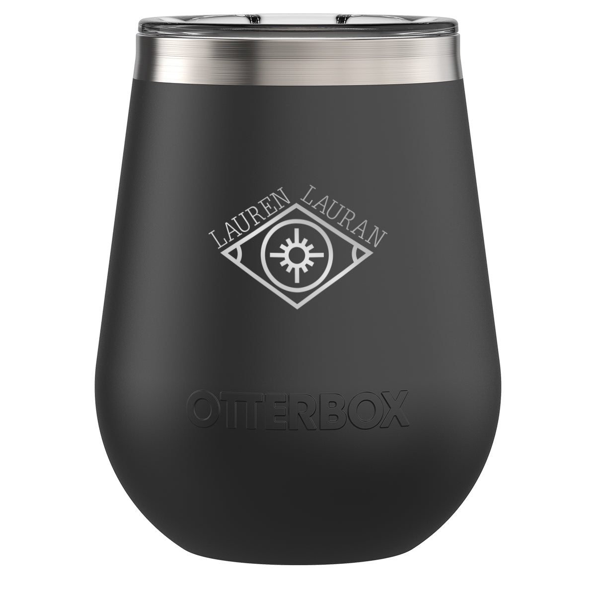 Otterbox Elevation Wine Tumbler, 10 oz - Black - Laser Engraving