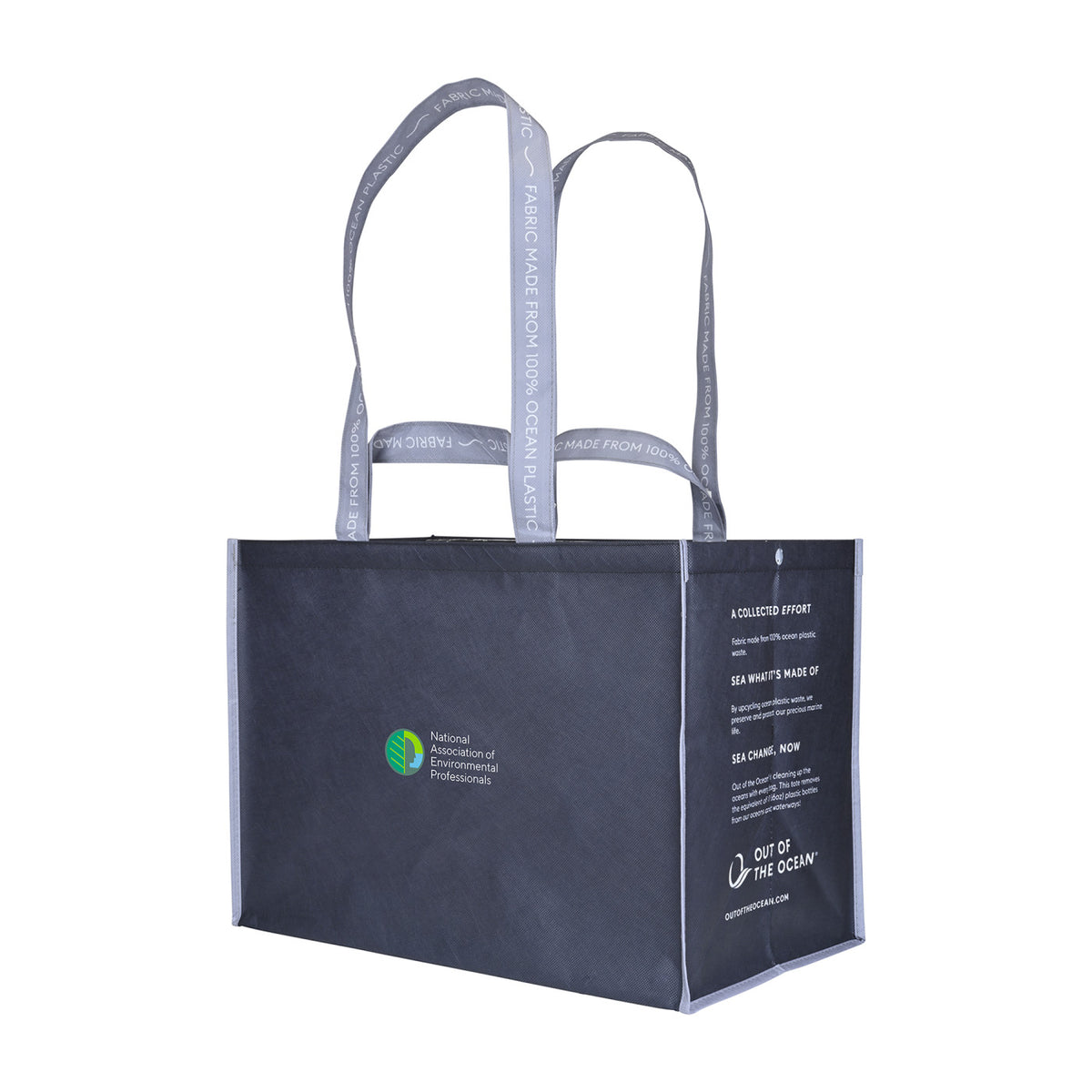 Out of the Ocean Reusable Shopper in Ocean Plastic, Extra Large Transfer - Black - View 6