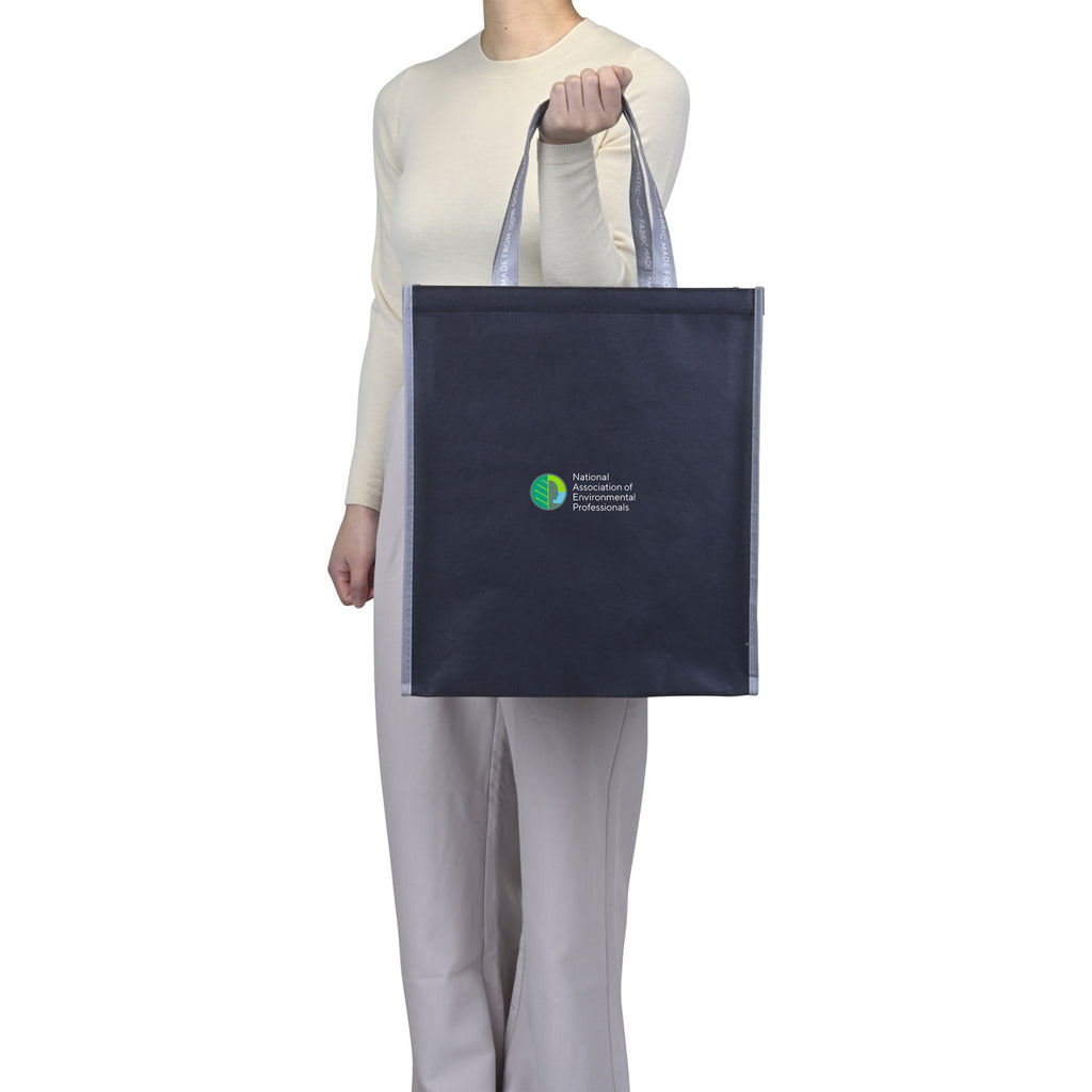 Out of the Ocean Reusable Shopper in Ocean Plastic, Large Transfer - Black - View 2