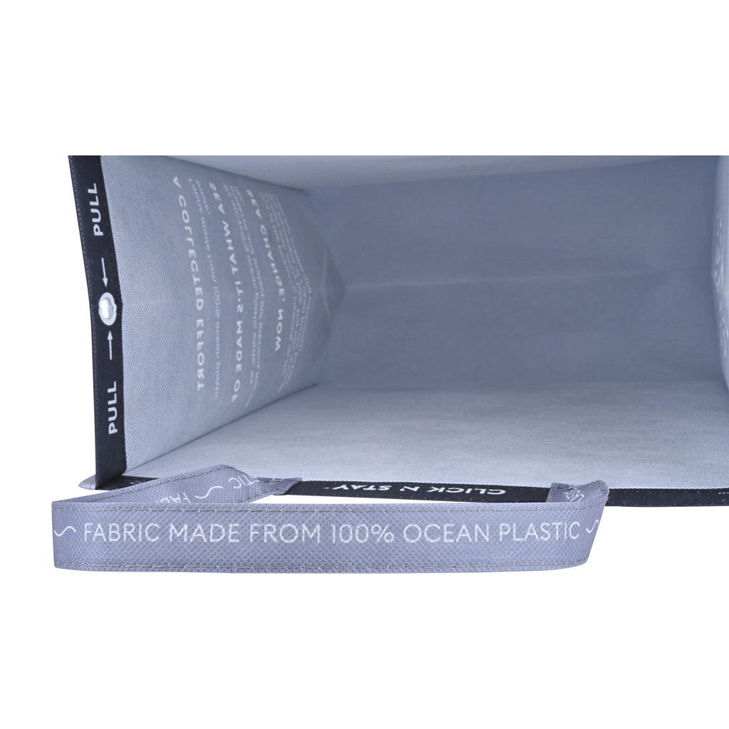 Out of the Ocean Reusable Shopper in Ocean Plastic, Large Transfer - Black - View 3