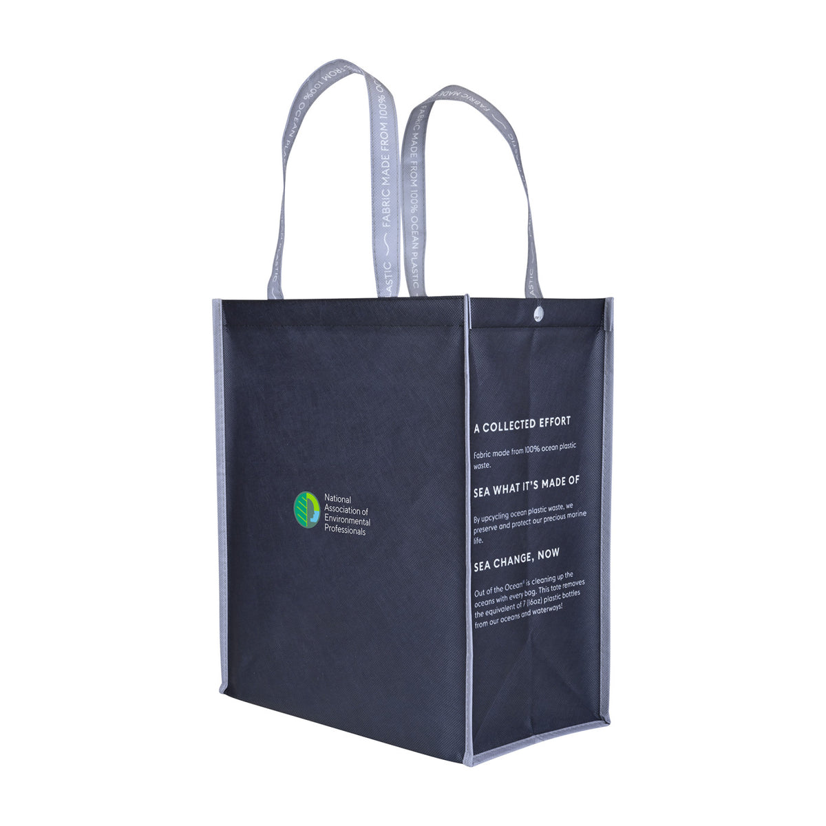 Out of the Ocean Reusable Shopper in Ocean Plastic, Large Transfer - Black - View 7