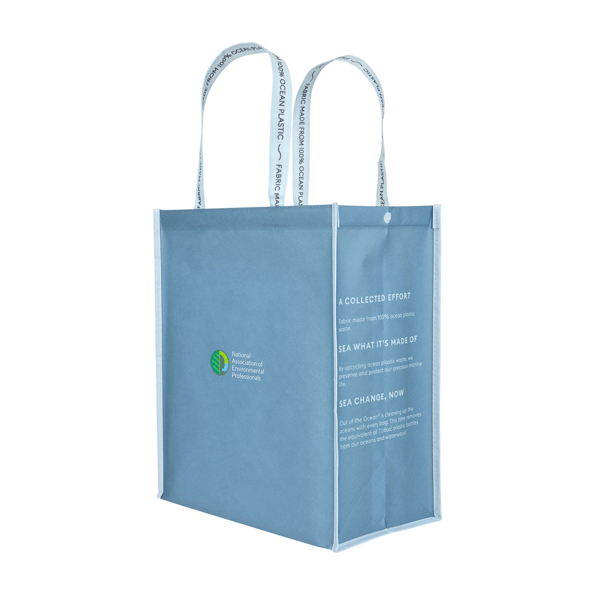 Out of the Ocean Reusable Shopper in Ocean Plastic, Large Transfer - Slate Grey - View 7