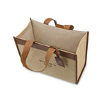 Out of the Woods Jute Box Tote with Vegan Leather Trim Transfer - Natural - View 2