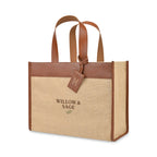Out of the Woods Jute Box Tote with Vegan Leather Trim Transfer - Natural - View 3