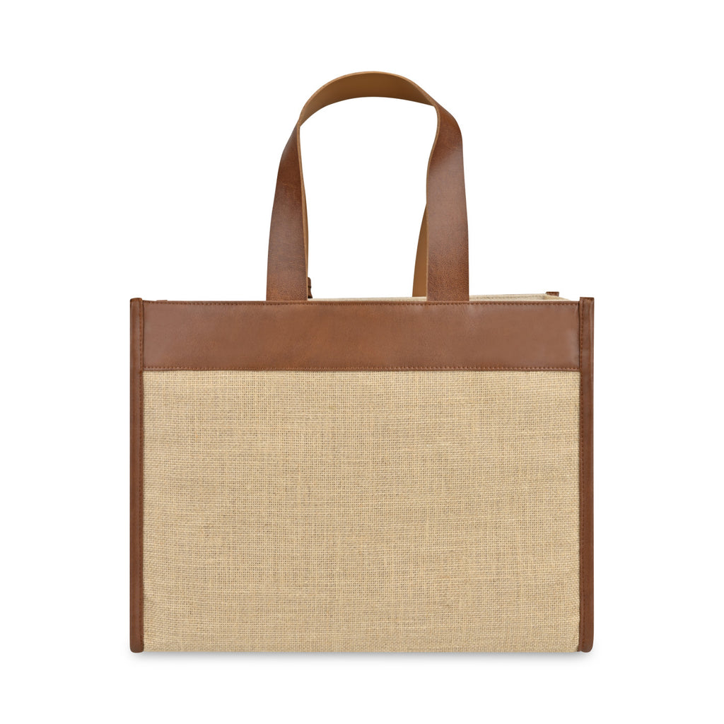 Out of the Woods Jute Box Tote with Vegan Leather Trim Transfer - Natural - View 4