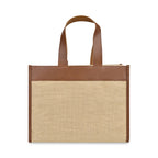 Out of the Woods Jute Box Tote with Vegan Leather Trim Transfer - Natural - View 4