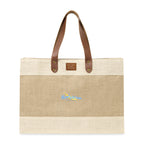 Out of the Woods Jute Market Tote with Vegan Leather Handles Transfer - Natural - View 1
