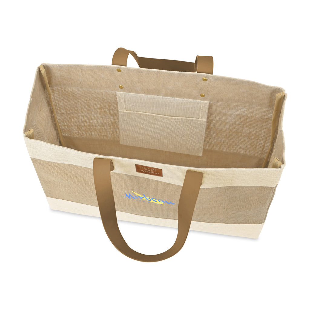 Out of the Woods Jute Market Tote with Vegan Leather Handles Transfer - Natural - View 3
