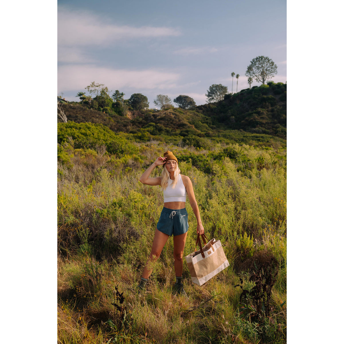 Out of the Woods Jute Market Tote with Vegan Leather Handles Transfer - Natural - View 5