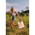 Out of the Woods Jute Market Tote with Vegan Leather Handles Transfer - Natural - View 6