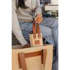 Out of the Woods Jute Wine Bottle Tote Transfer - Natural - View 4