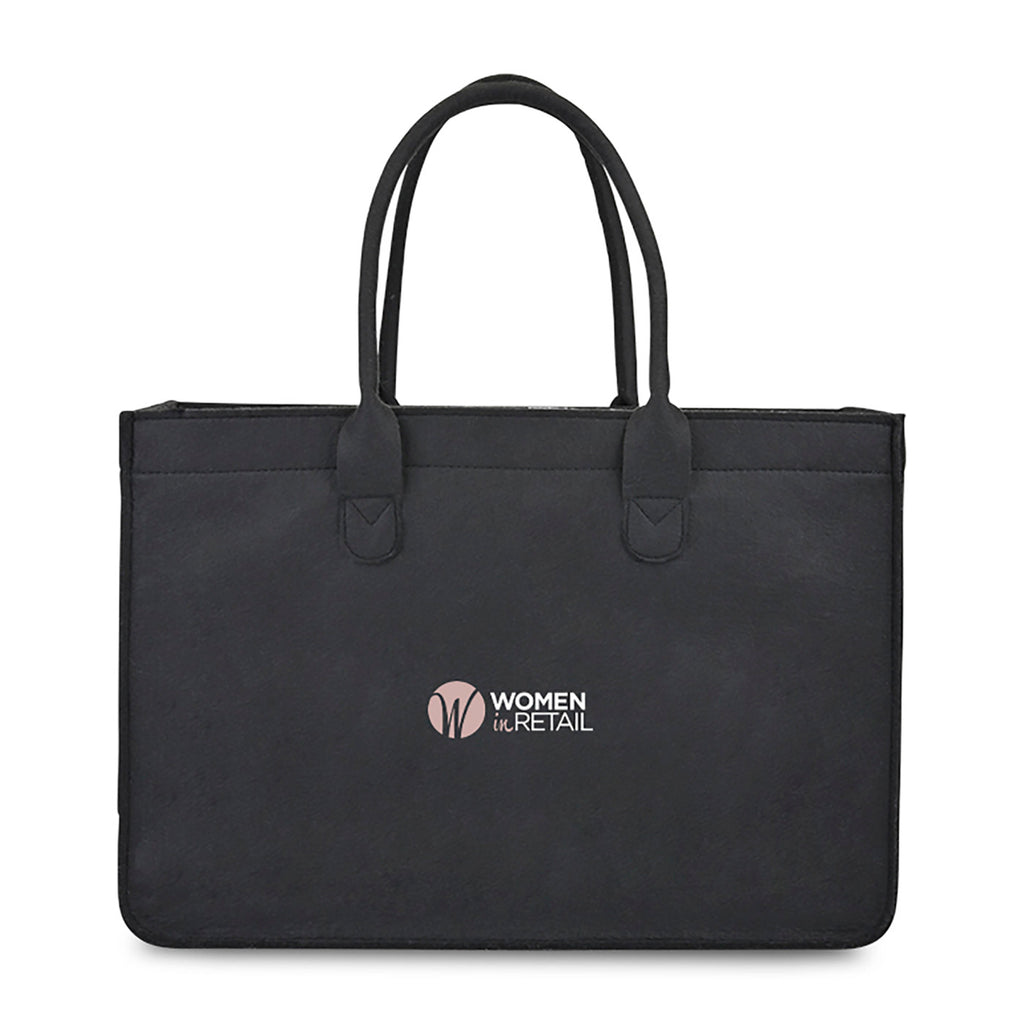 Out of the Woods Recycled Felt Shopper Tote Embroidery - Black - View 1