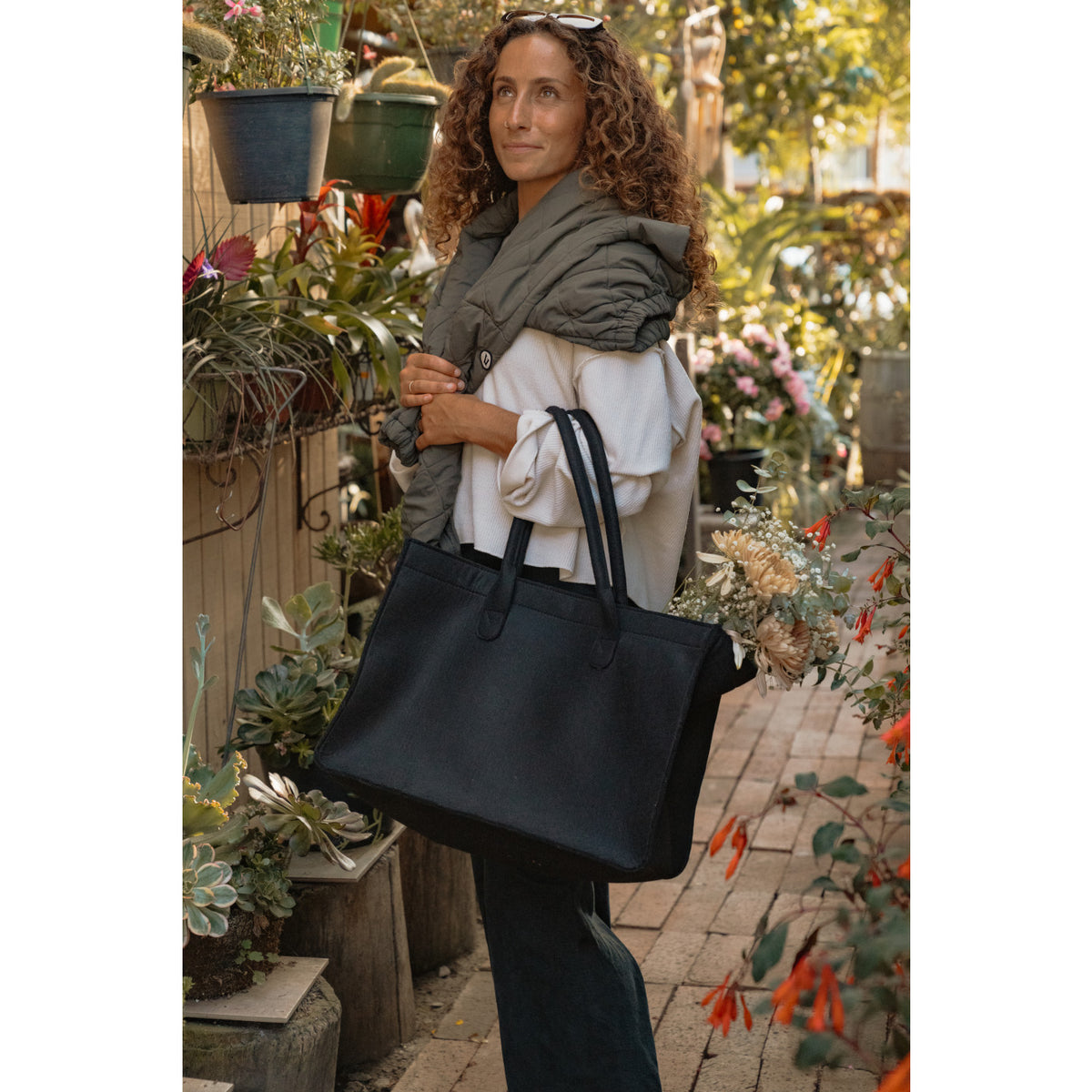 Out of the Woods Recycled Felt Shopper Tote Transfer - Black - View 6