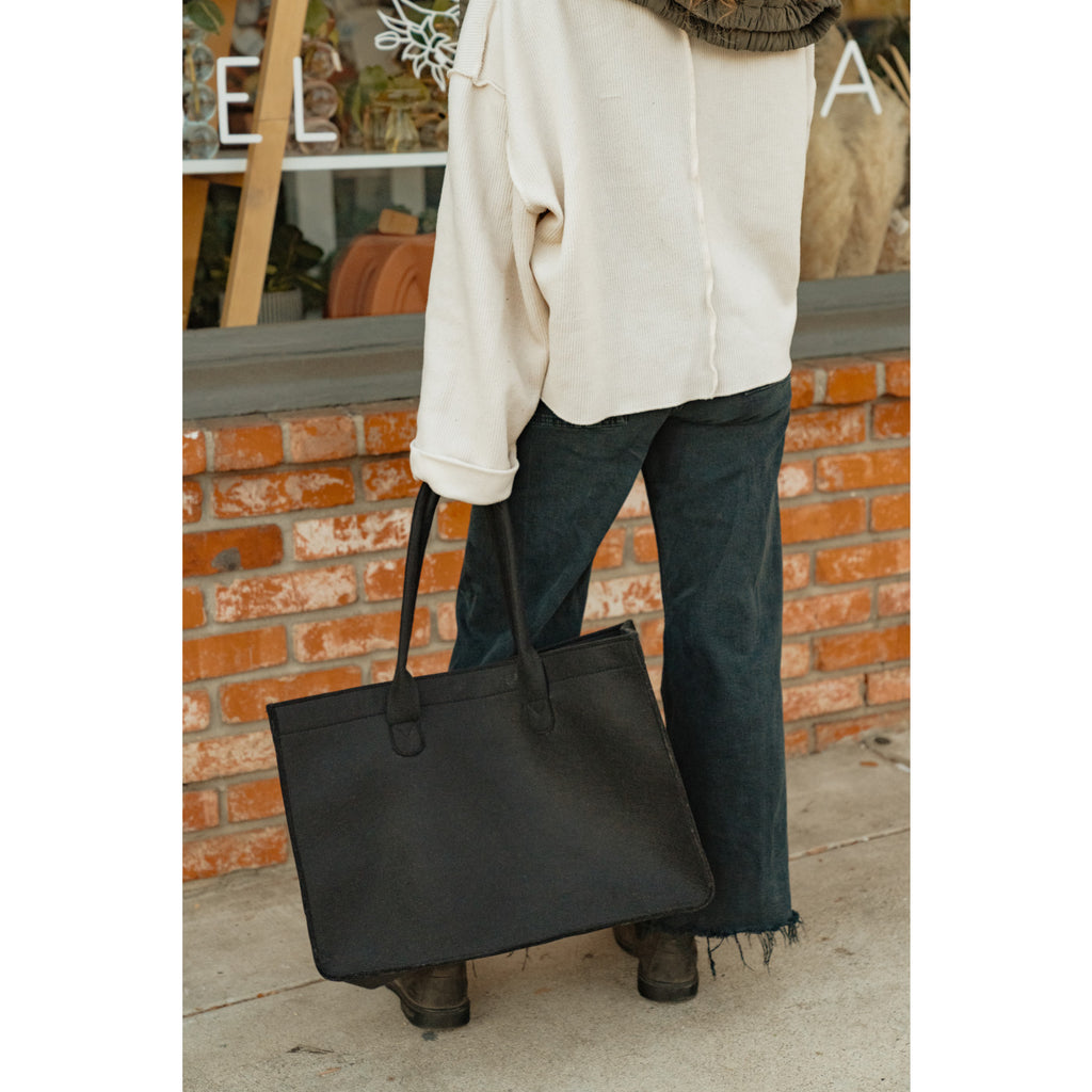 Out of the Woods Recycled Felt Shopper Tote Transfer - Black - View 7
