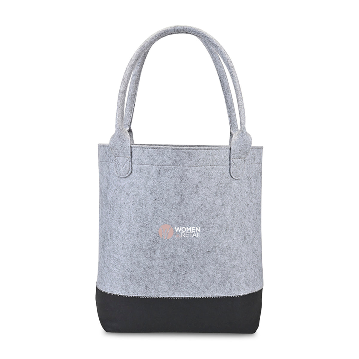 Out of the Woods Tall Colorblock Tote in Recycled Felt Transfer - Light Grey/Black - View 1