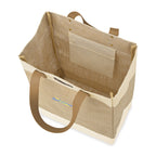 Out of the Woods Tall Jute Tote with Cream Bands Transfer - Natural - View 3