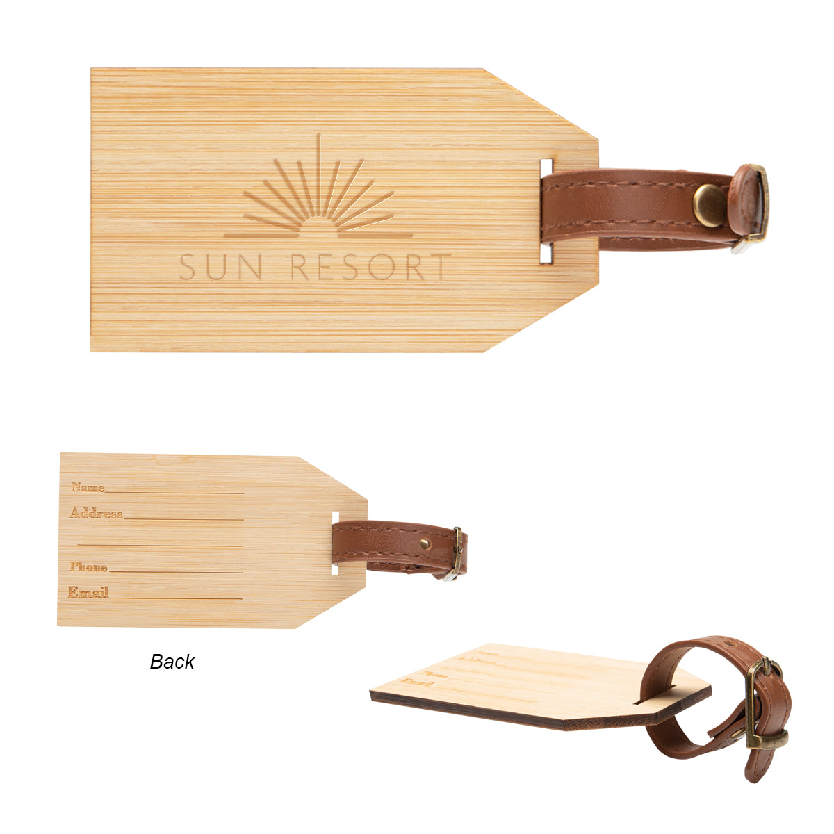 Outbound Luggage Tag in Bamboo - Natural - Laser