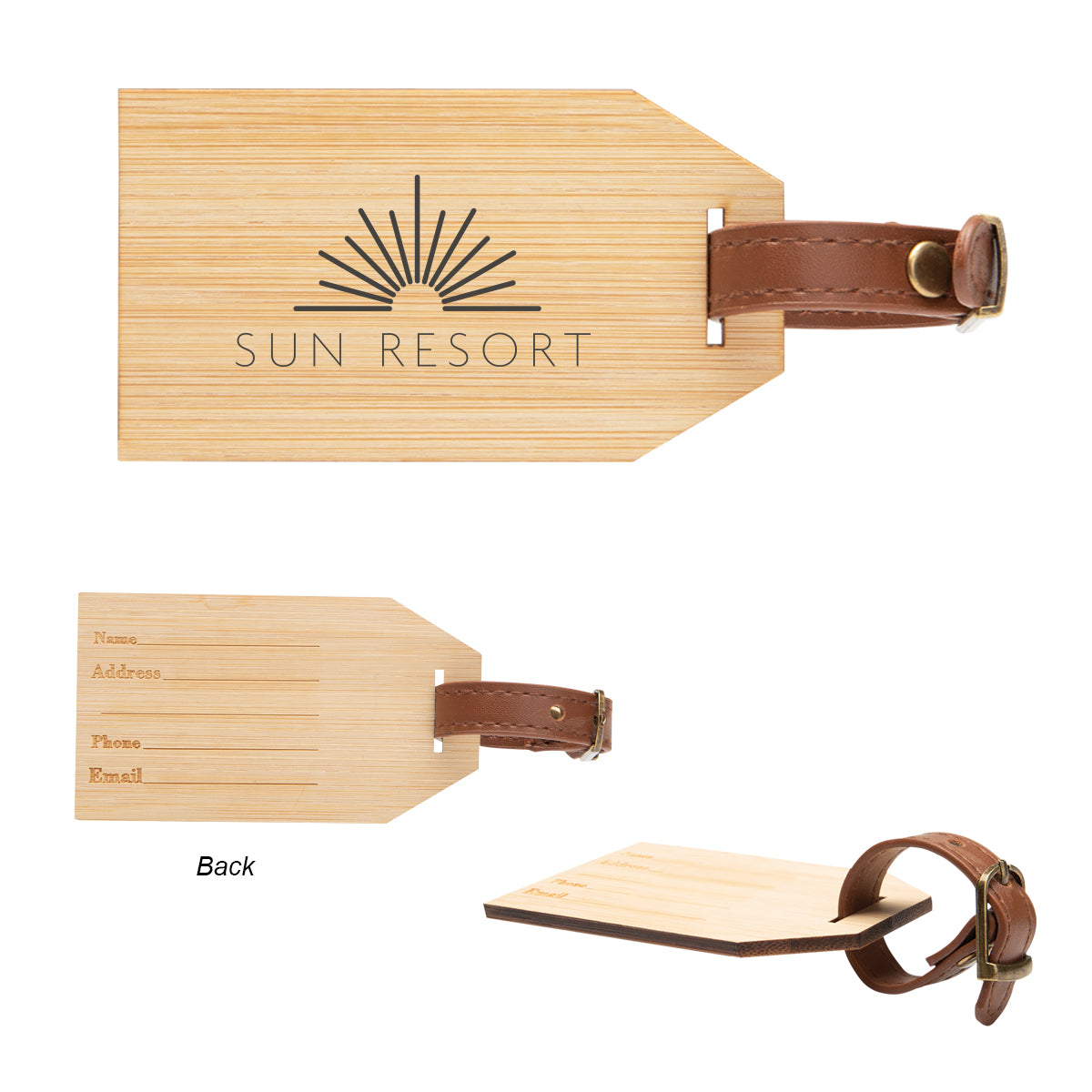Outbound Luggage Tag in Bamboo - Natural - Silk Screen