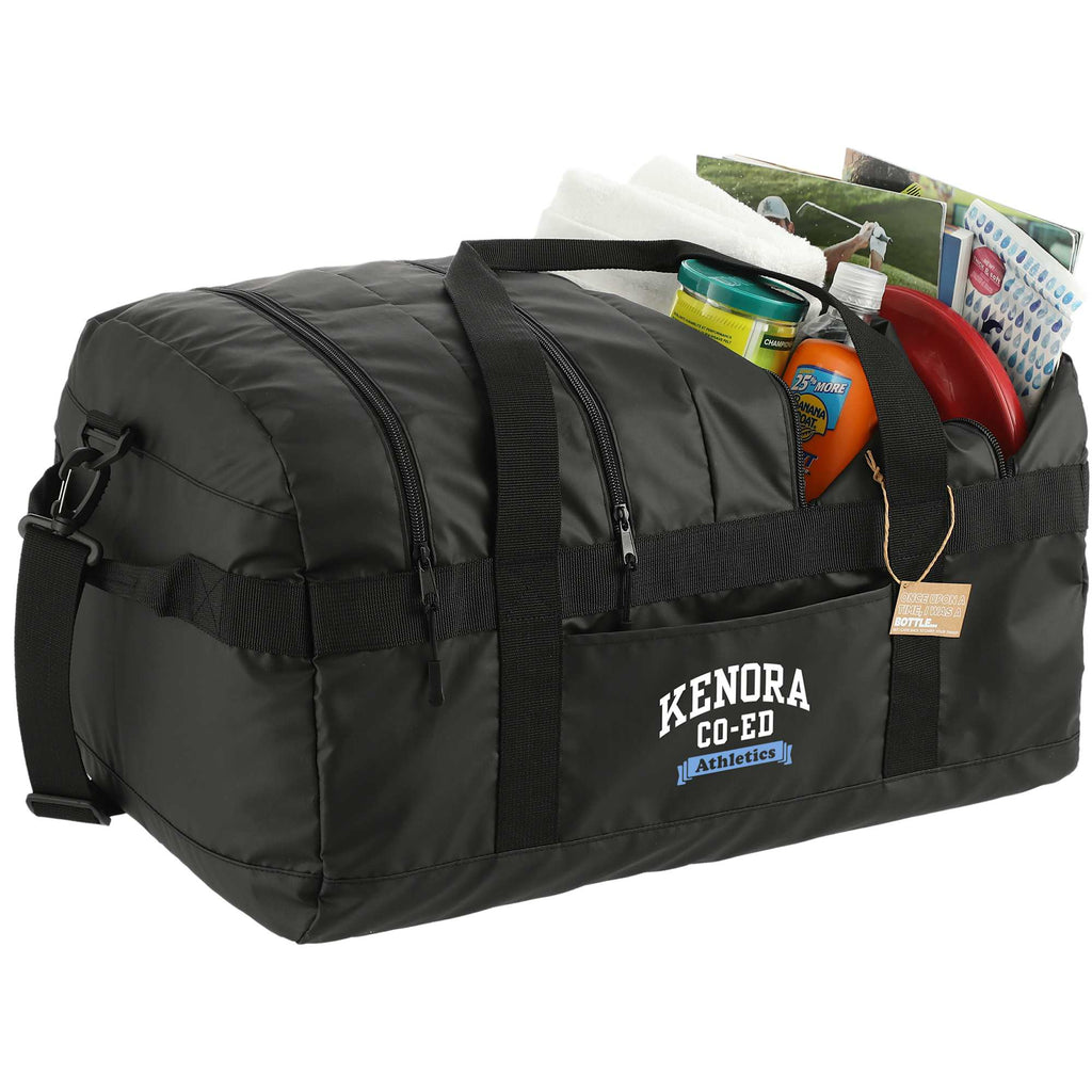 Outdoor Duffel Bag with Four Compartments, 60L Embroidery - Black - Right Angle 2