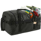 Outdoor Duffel Bag with Four Compartments, 60L Transfer - Black - Right Angle 4