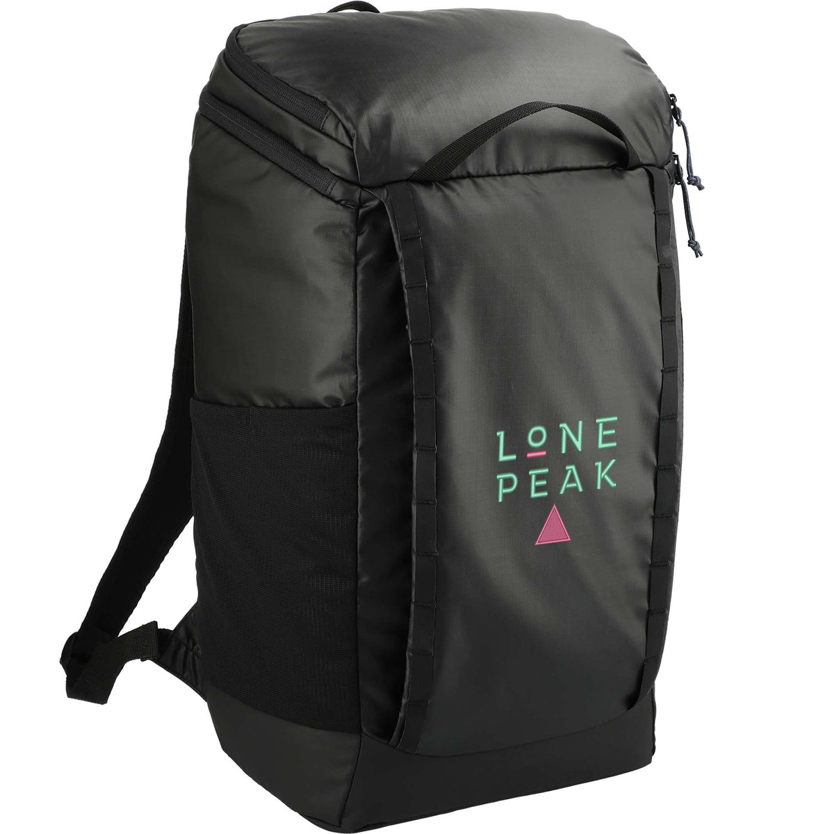 Outdoor Recycled Laptop Pack with Accessory Pouch, 15 Inch Embroidery - Black - Right Angle