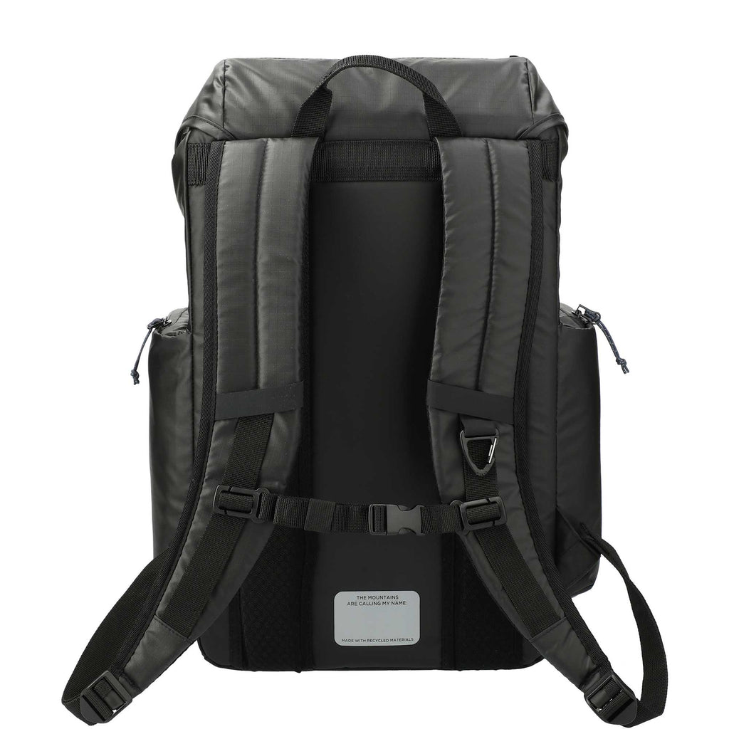 Outdoor Recycled Rucksack with Cinch Top - Black - Back