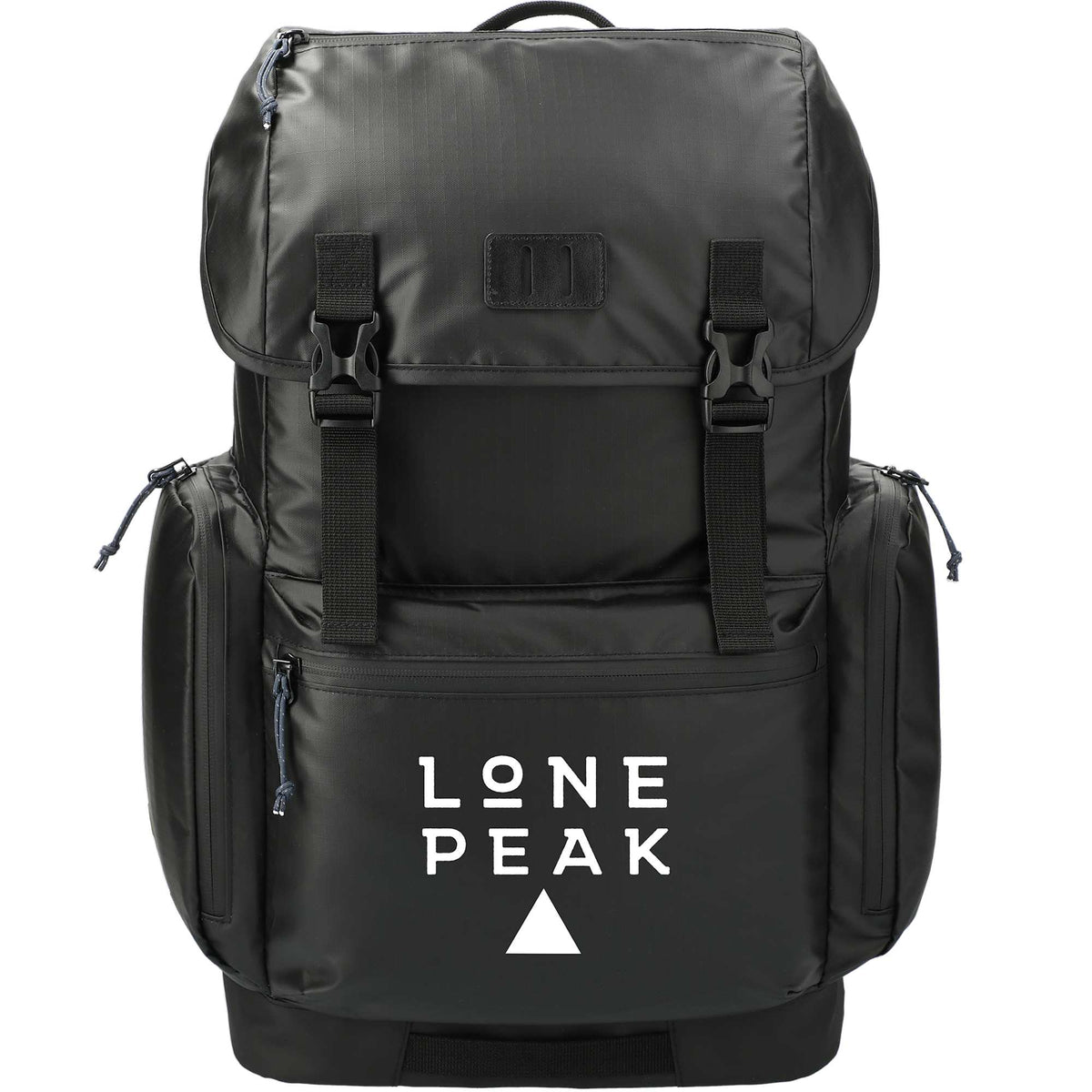 Outdoor Recycled Rucksack with Cinch Top - Black - Front