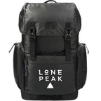 Outdoor Recycled Rucksack with Cinch Top Embroidery - Black - Front