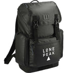 Outdoor Recycled Rucksack with Cinch Top Embroidery - Black - Right Angle