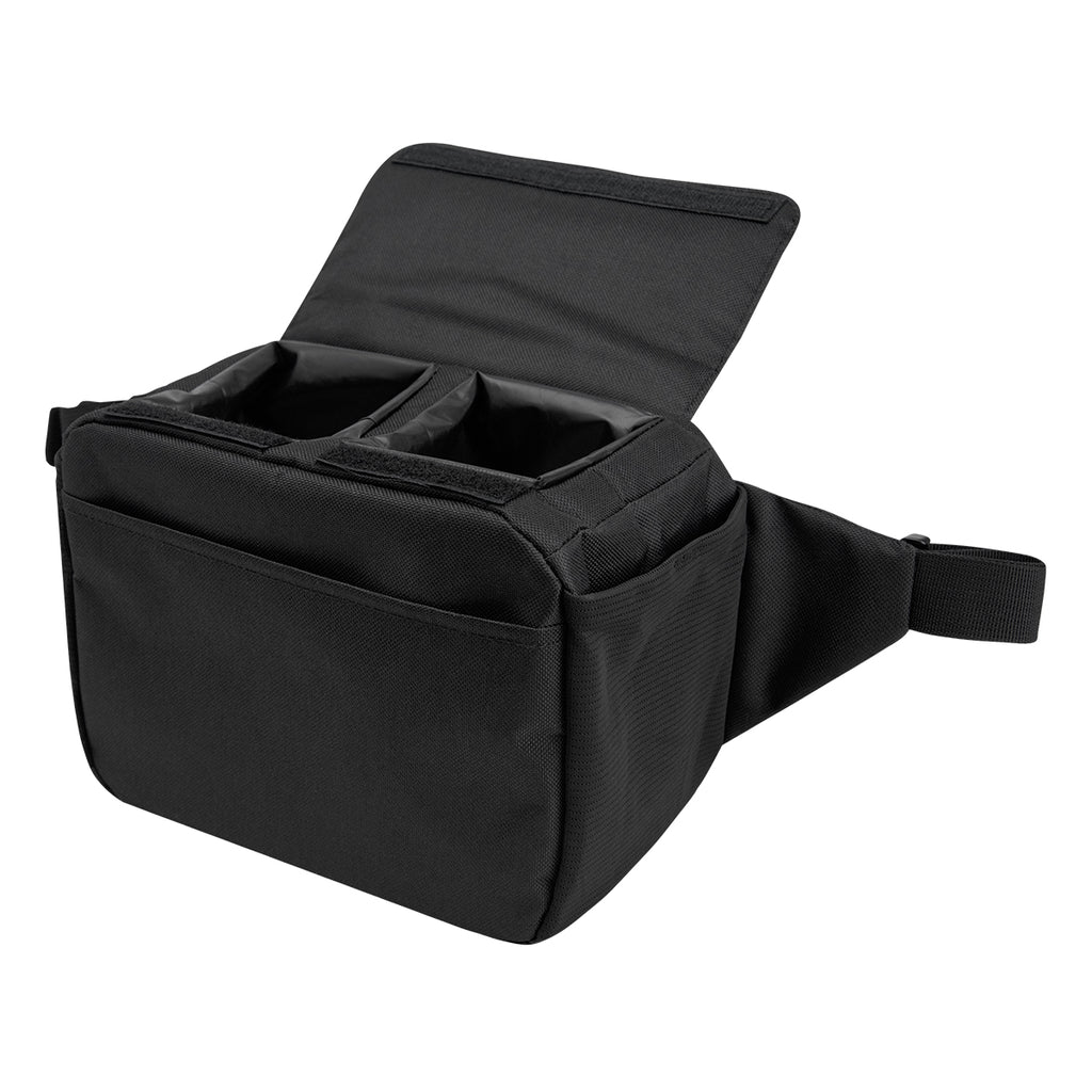 Outpost Two Can Cooler Belt Bag in Recycled PET - Black - Open