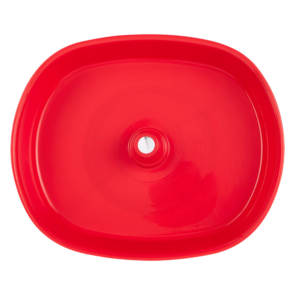 Oval Grub Tub, 30 oz - Red - Straight_Blank