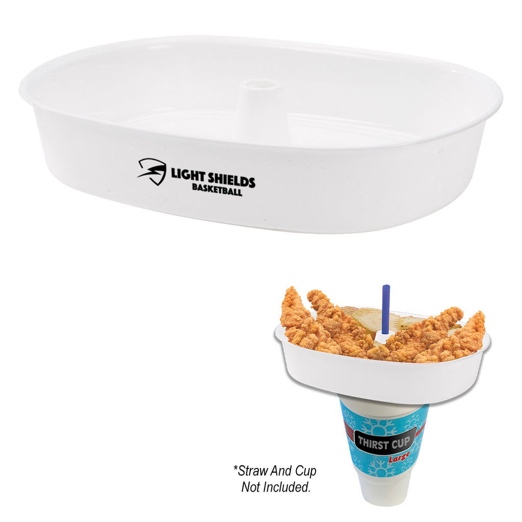 Oval Grub Tub, 30 oz - White - Silk Screen