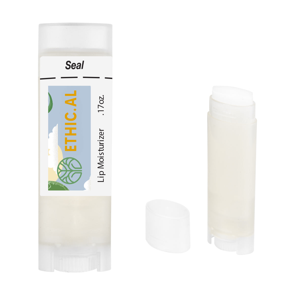Oval Lip Moisturizer in a Recycled PET Tube - Clear - White_Label_4CP