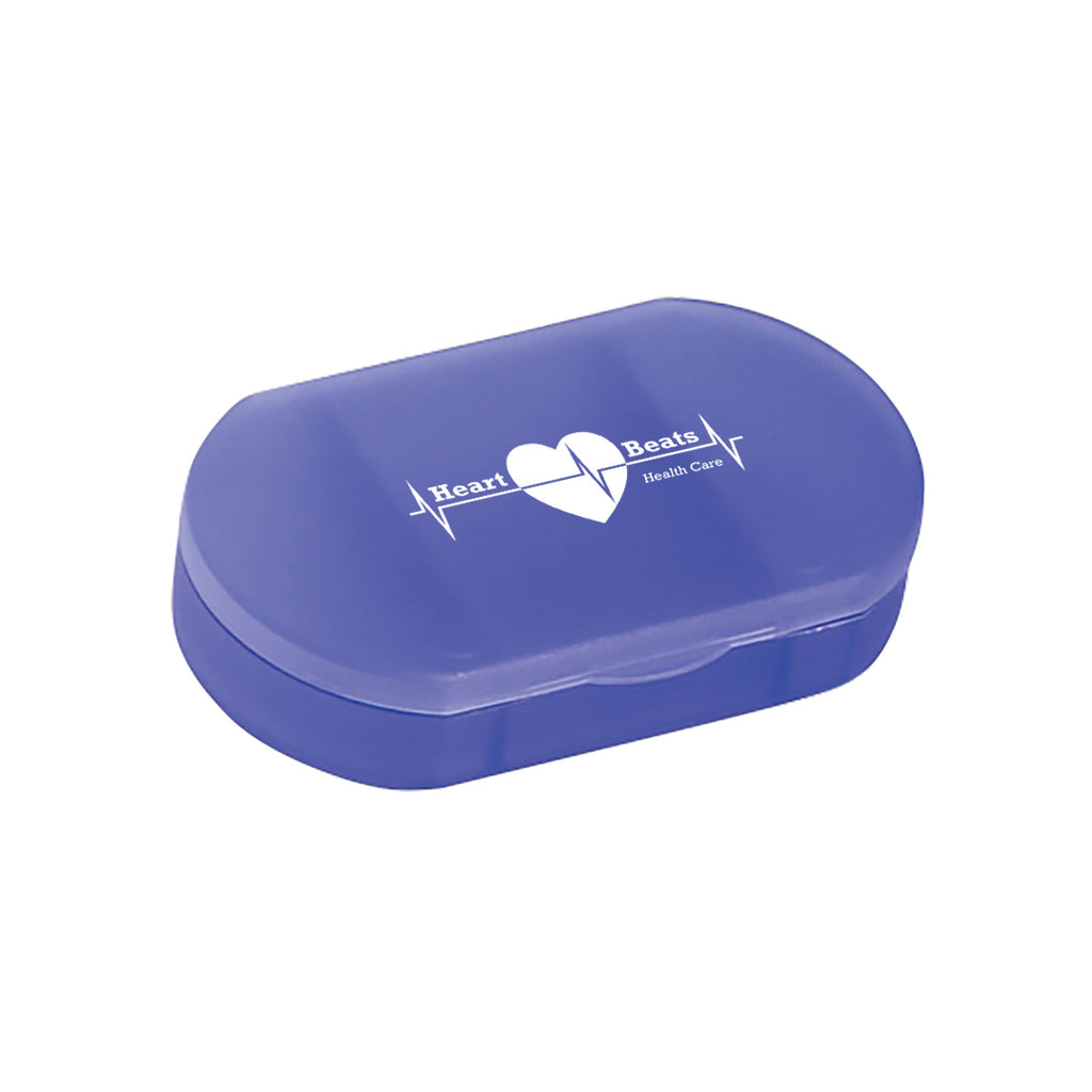 Oval Pill Holder - Blue - Silk Screen