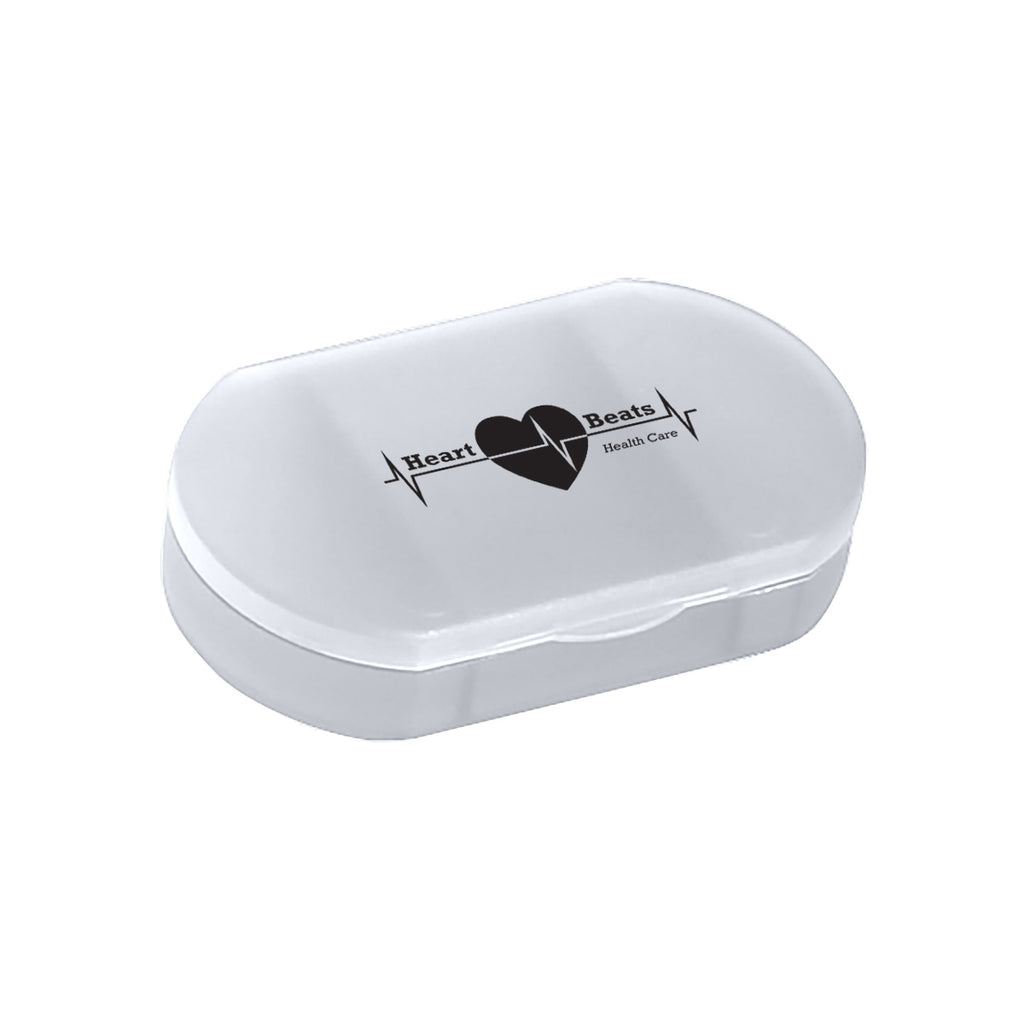 Oval Pill Holder - Clear - Silk Screen