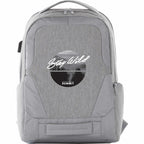 Overland TSA Laptop Backpack with USB-C Port, 17 Inch Embroidery - Gray - Front