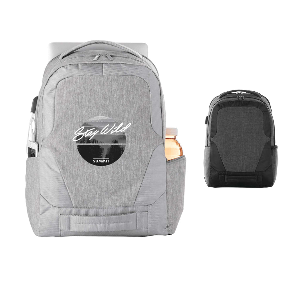 Overland TSA Laptop Backpack with USB-C Port, 17 Inch - Gray - Front Group