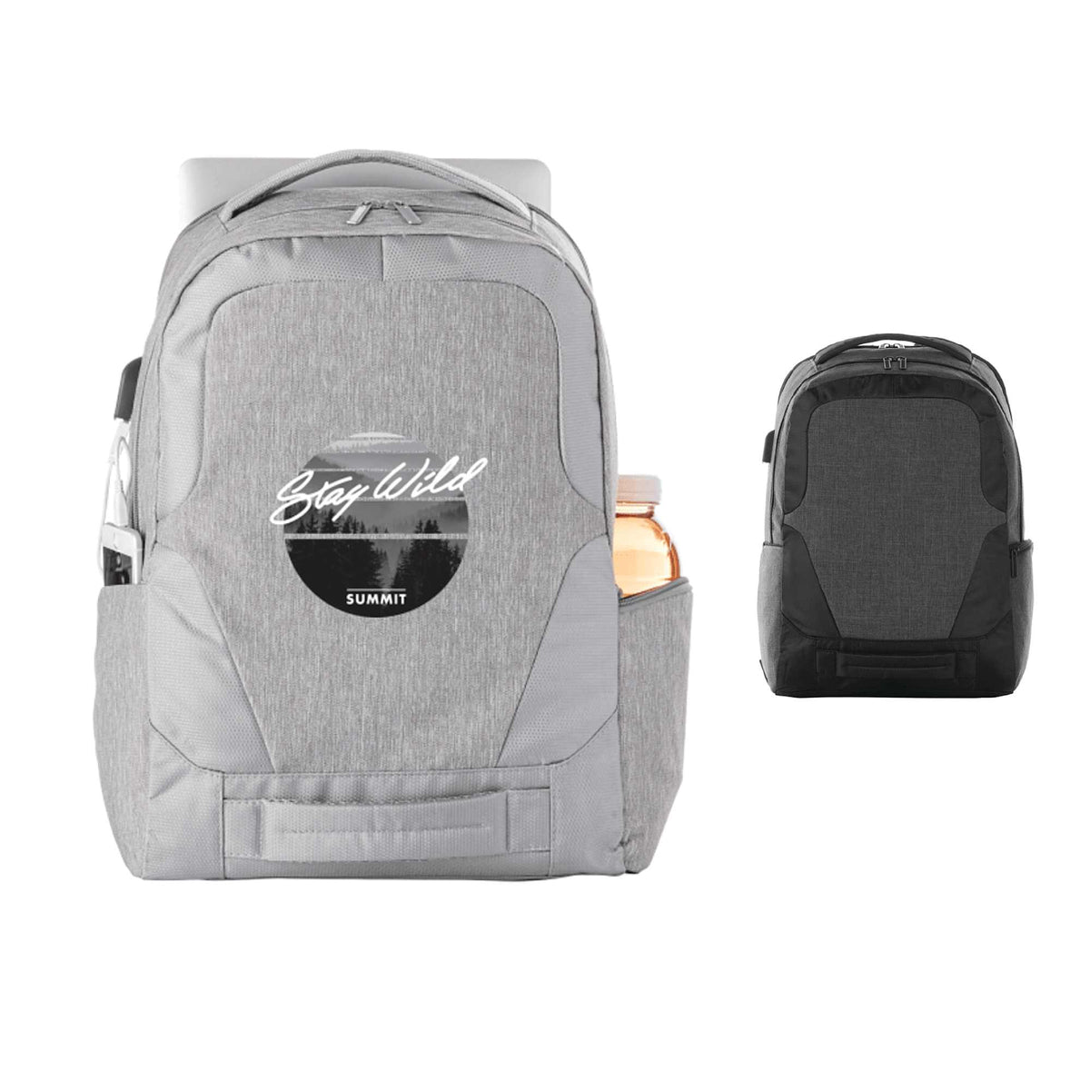 Overland TSA Laptop Backpack with USB-C Port, 17 Inch - Gray - Front Group