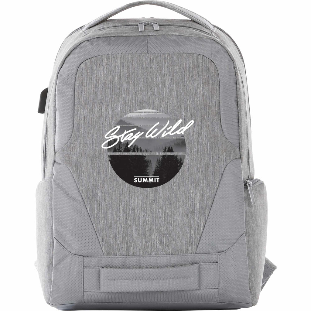 Overland TSA Laptop Backpack with USB-C Port, 17 Inch - Gray - Front