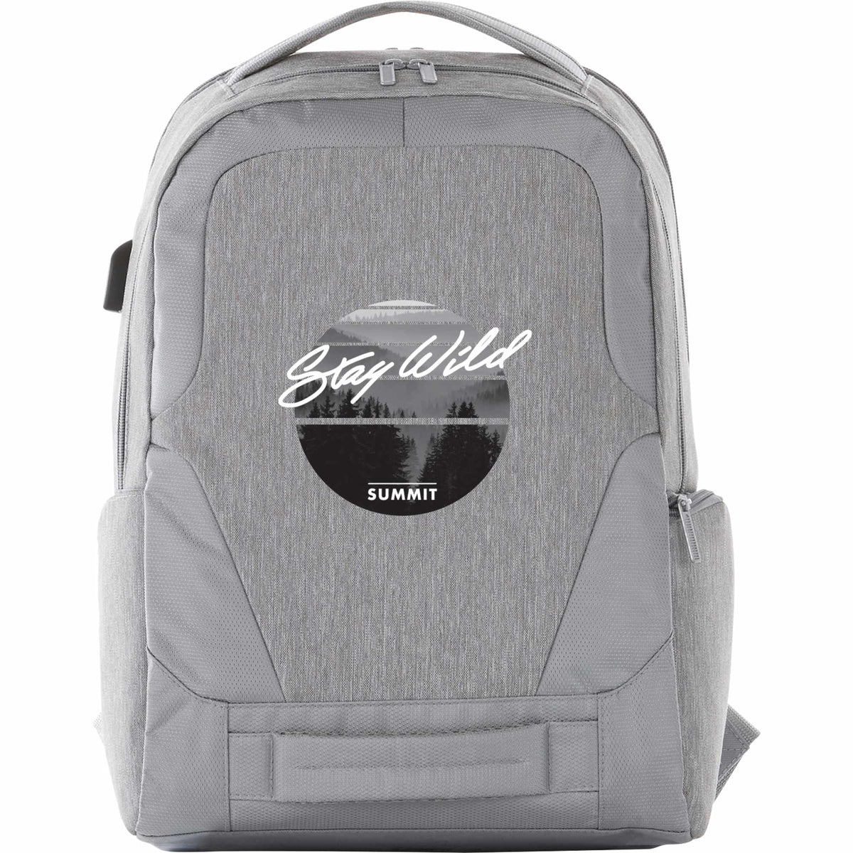 Overland TSA Laptop Backpack with USB-C Port, 17 Inch - Gray - Front