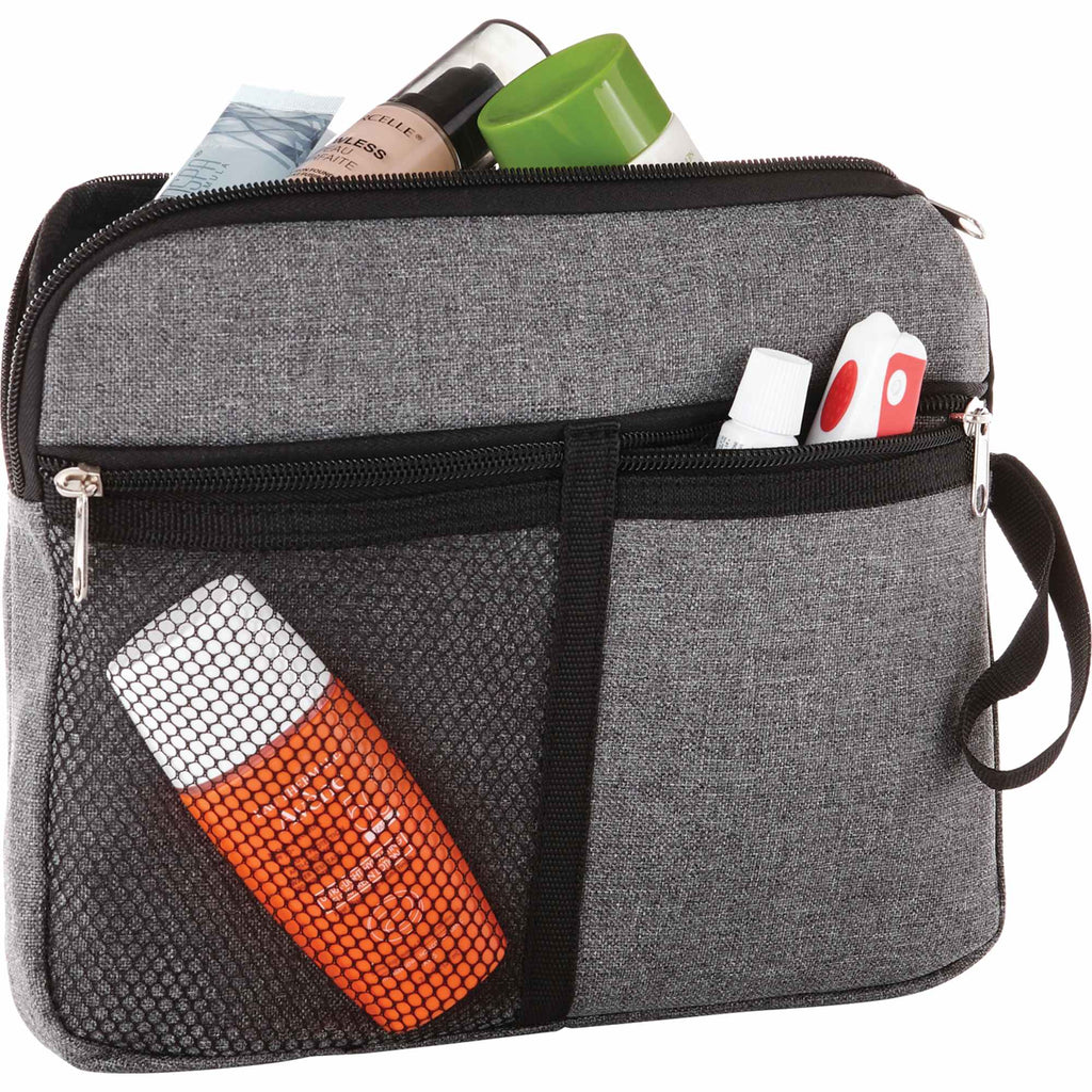 Overnight Toiletry Bag with Mesh Front Pocket - Graphite - Photo 3